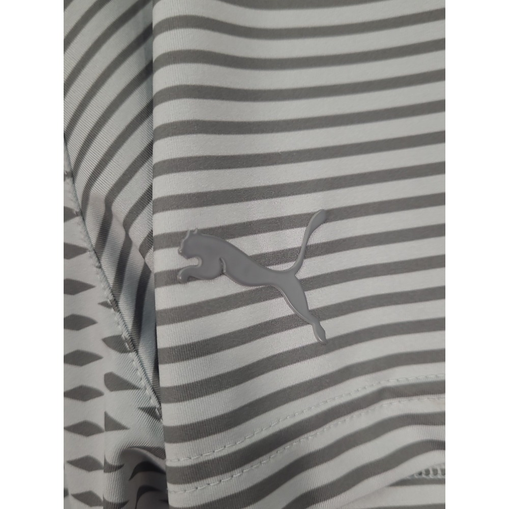 Puma Golf Polo DryCell Gray Short Sleeve Stretch Golf Shirt Mens Size Medium - Picture 2 of 15